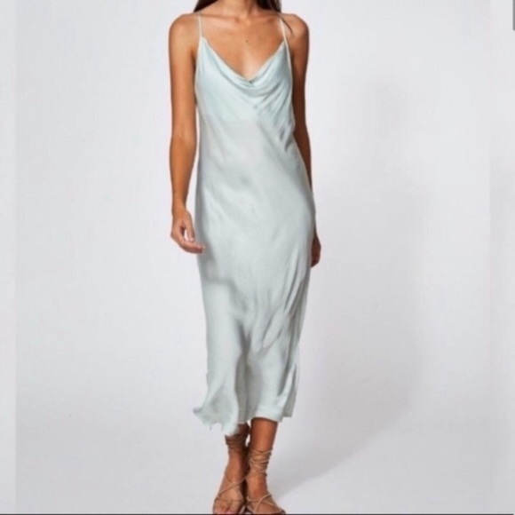 YFB ✨ Mint green Sweetie Slip‎ Midi Dress XS adjustable straps maxi midi - Picture 2 of 10